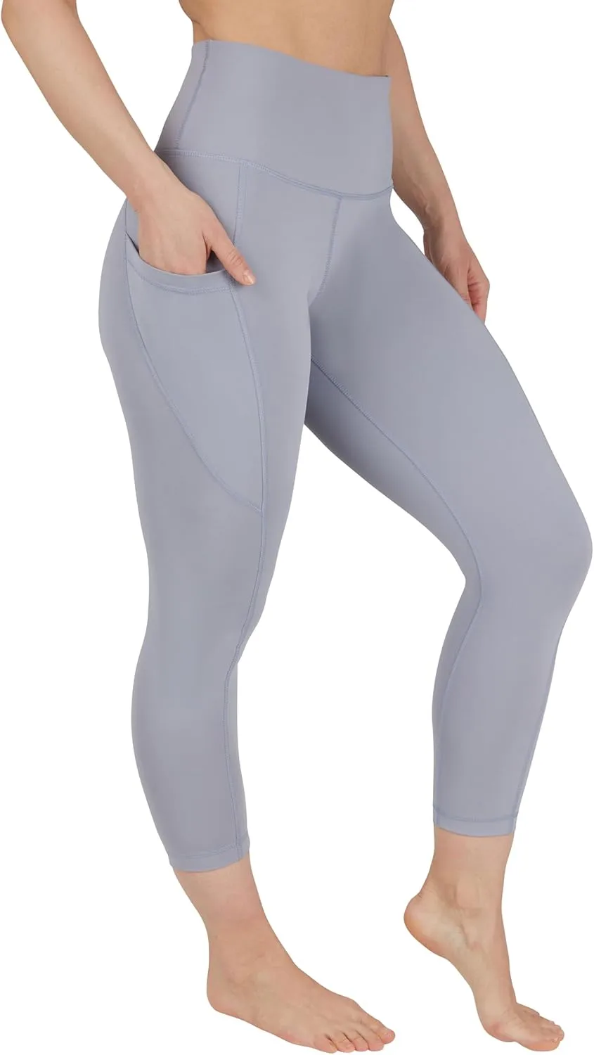 90 Degree By Reflex Womens High Waisted Capri Legging Side Pocket Squat Proof Gym Workout Yoga Pant