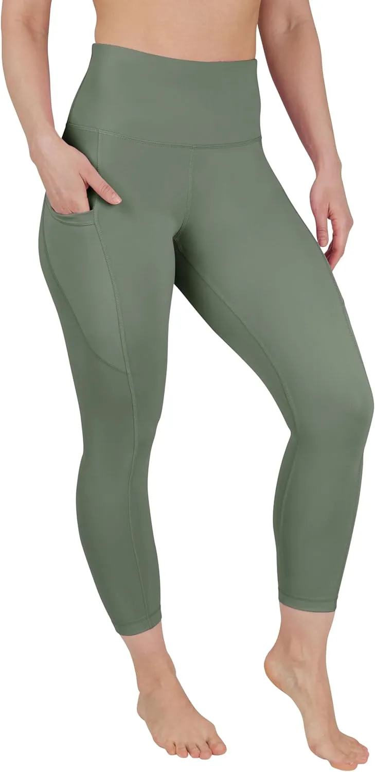 90 Degree By Reflex Womens High Waisted Capri Legging Side Pocket Squat Proof Gym Workout Yoga Pant