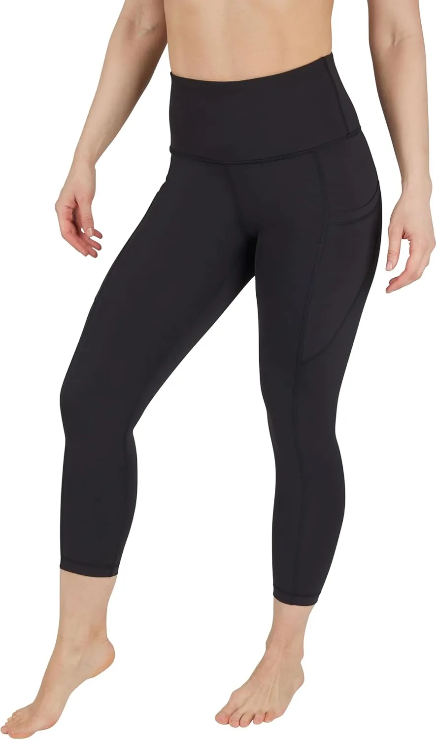 90 Degree By Reflex Womens High Waisted Capri Legging Side Pocket Squat Proof Gym Workout Yoga Pant