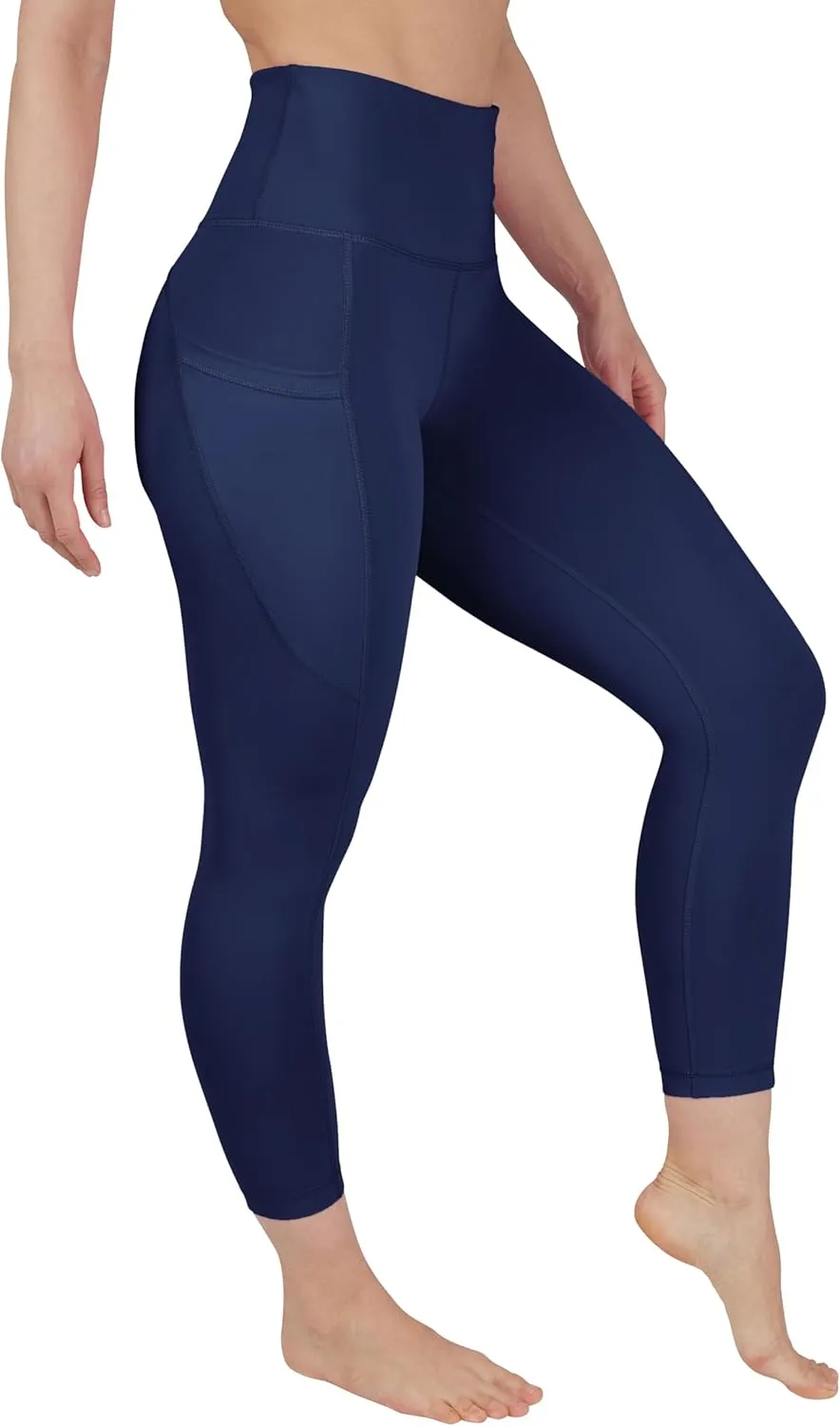90 Degree By Reflex Womens High Waisted Capri Legging Side Pocket Squat Proof Gym Workout Yoga Pant