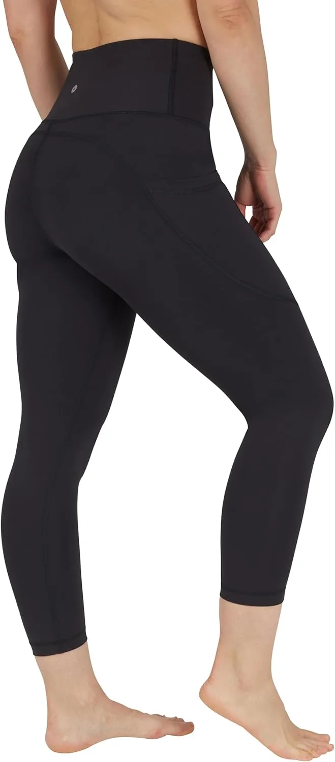 90 Degree By Reflex Womens High Waisted Capri Legging Side Pocket Squat Proof Gym Workout Yoga Pant