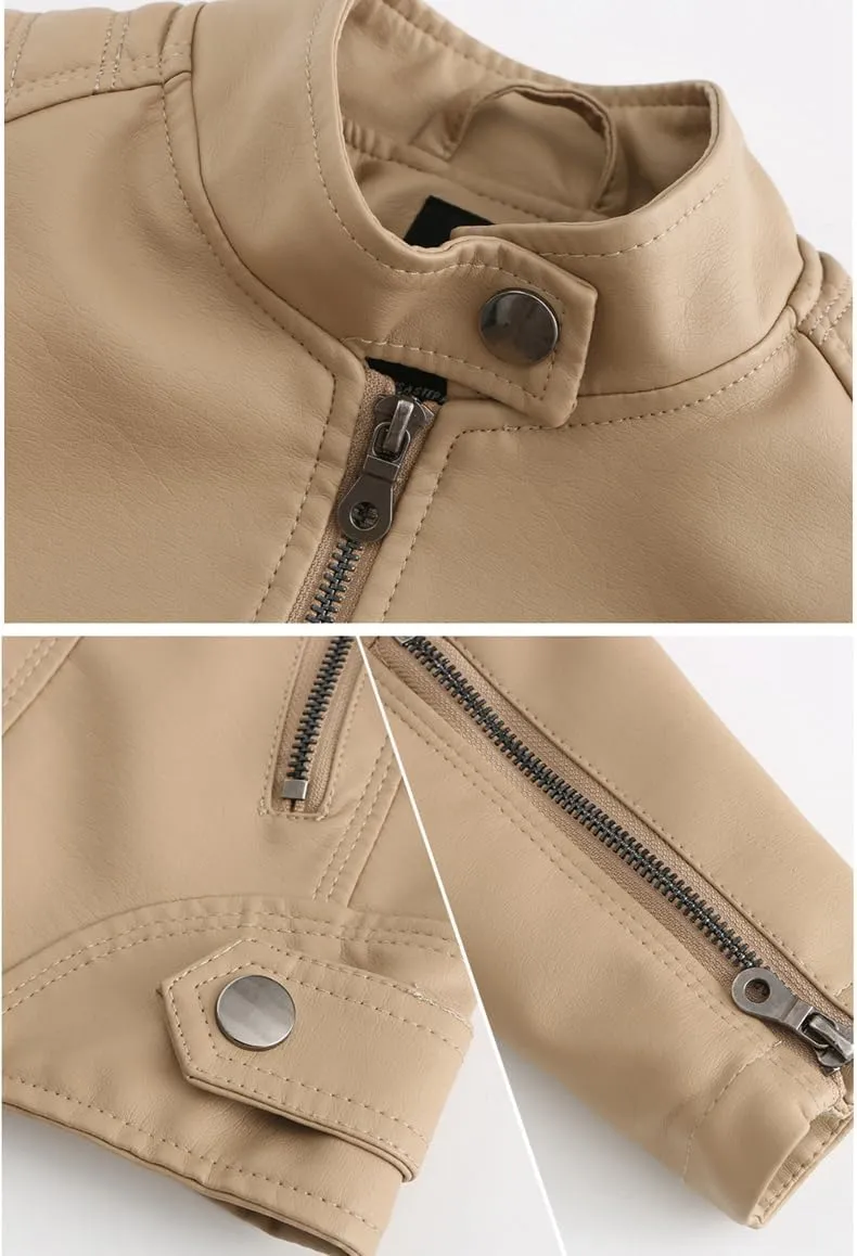 ACE SHOCK Womens Faux Leather Jackets Zip Up Motocycle Short PU Moto Biker Outwear Slim Fitted Coat