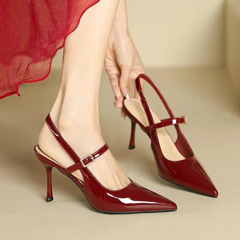 Advbridge lookbook outfits 811-9 French Style Elegant Hollow High Heel Sandals for Women Summer 2024 New Shallow Mouth Pointed Stiletto Heel High Heels for Women