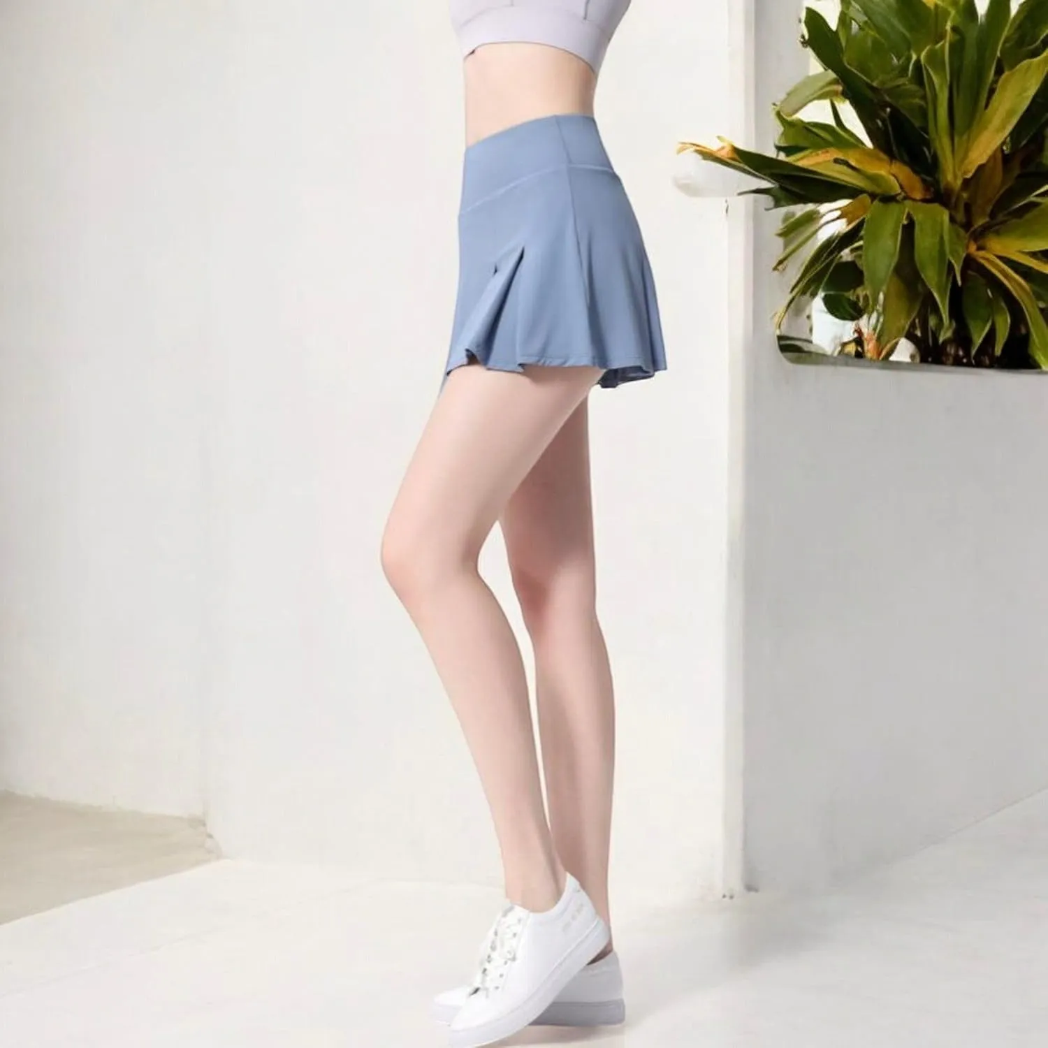 Anna-Kaci Women's High Waist Pleated Athletic Skort with Built-in Shorts