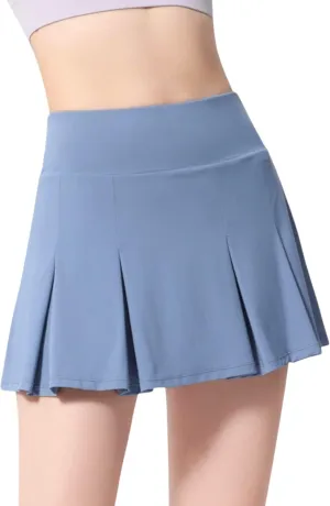 Anna-Kaci Women's High Waist Pleated Athletic Skort with Built-in Shorts