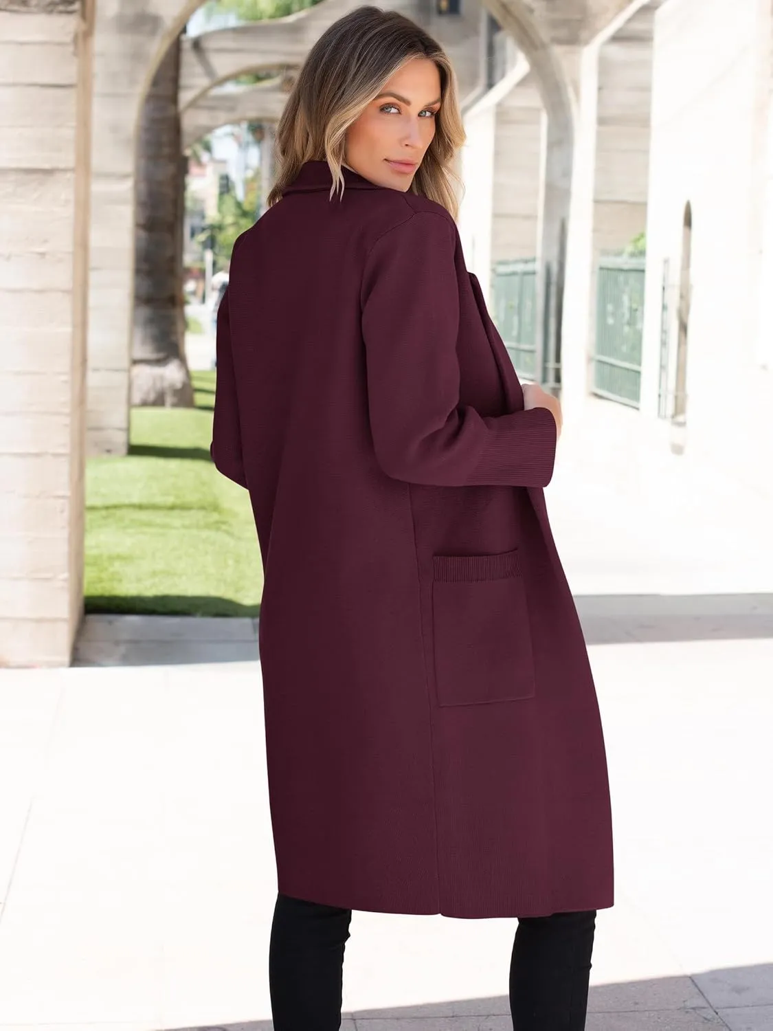 ANRABESS Women Cardigan Sweater Jackets Open Front Thick Knit Oversized Blazer Coatigan 2025 Fall Winter Long Coats Outwear