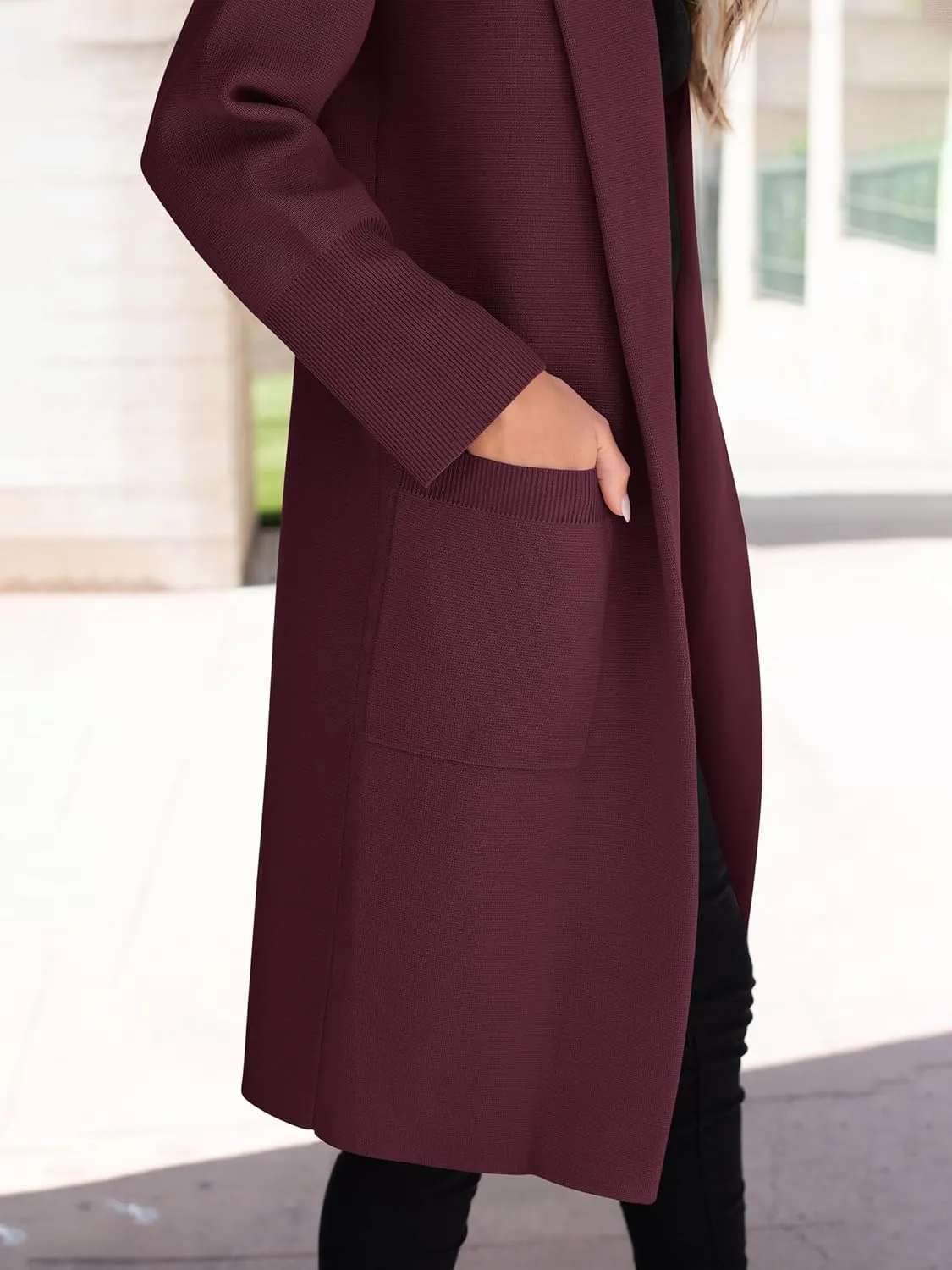 ANRABESS Women Cardigan Sweater Jackets Open Front Thick Knit Oversized Blazer Coatigan 2025 Fall Winter Long Coats Outwear