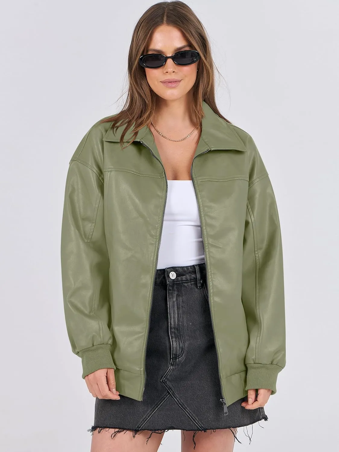 ANRABESS Womens Oversized Leather Jackets Faux Suede Fall Fashion Motorcycle Coats Winter Outfits Clothes 2025