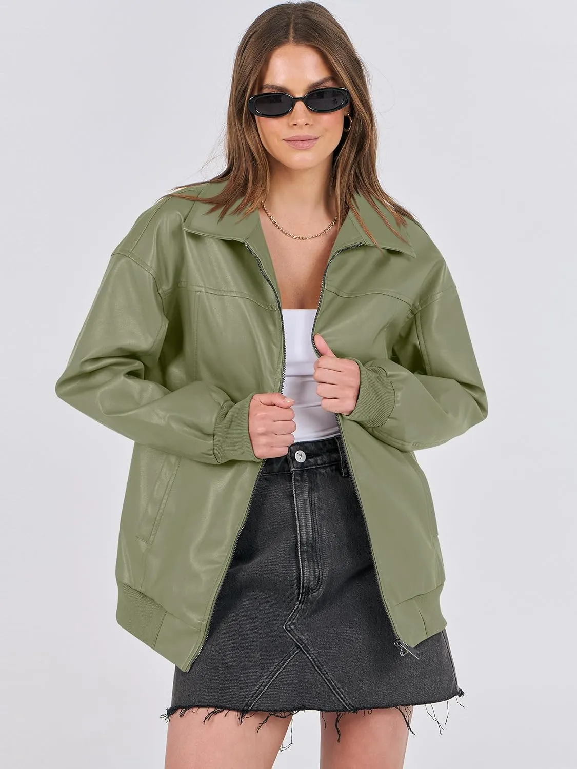 ANRABESS Womens Oversized Leather Jackets Faux Suede Fall Fashion Motorcycle Coats Winter Outfits Clothes 2025