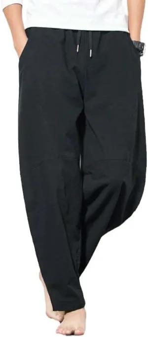 Aoleaky Streetwear Men Harem Pants Korean Style Casual Cotton Linen Trouser Man Jogger Pants Baggy Pants Men