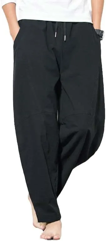 Aoleaky Streetwear Men Harem Pants Korean Style Casual Cotton Linen Trouser Man Jogger Pants Baggy Pants Men
