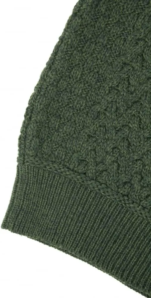 Aran Crafts Men's Irish Cable Knit Half Zip Jacquard Sweater (100% Merino Wool)