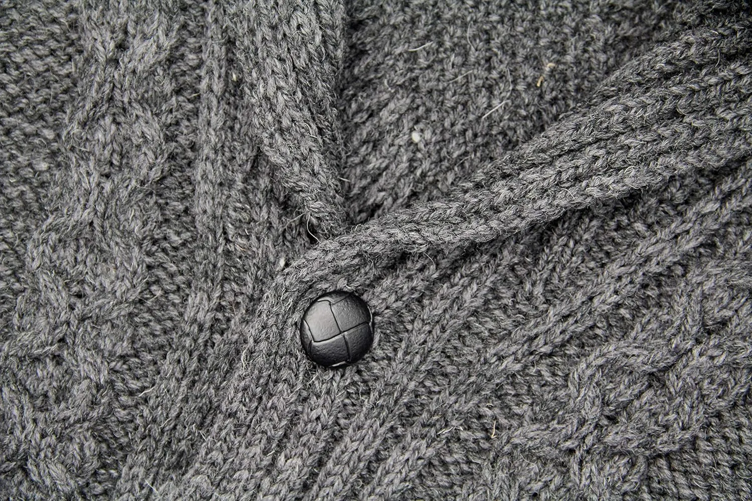 Aran Crafts Men's Irish Cable Knitted Cardigan Sweater (100% Merino Wool)
