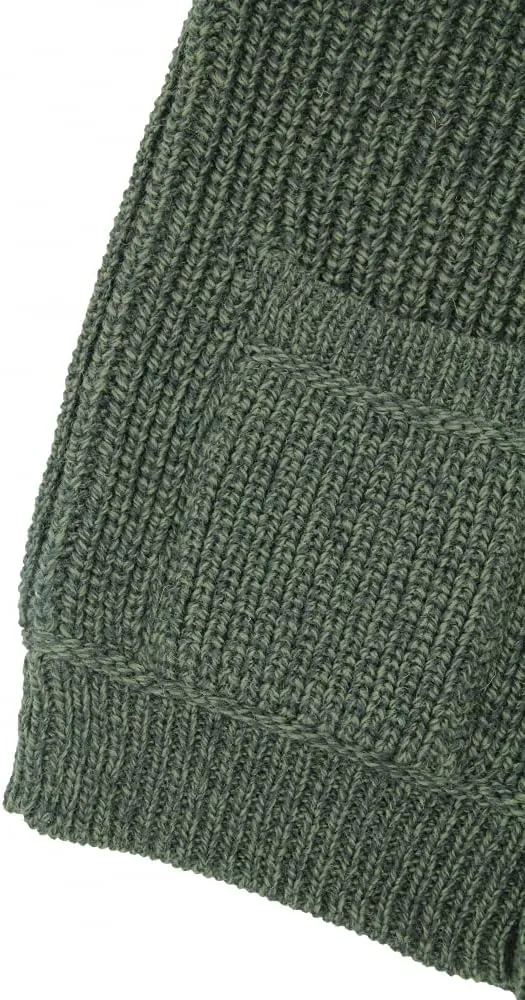 Aran Crafts Men's Irish Cable Knitted Ribbed Shawl Cardigan (100% Merino Wool)