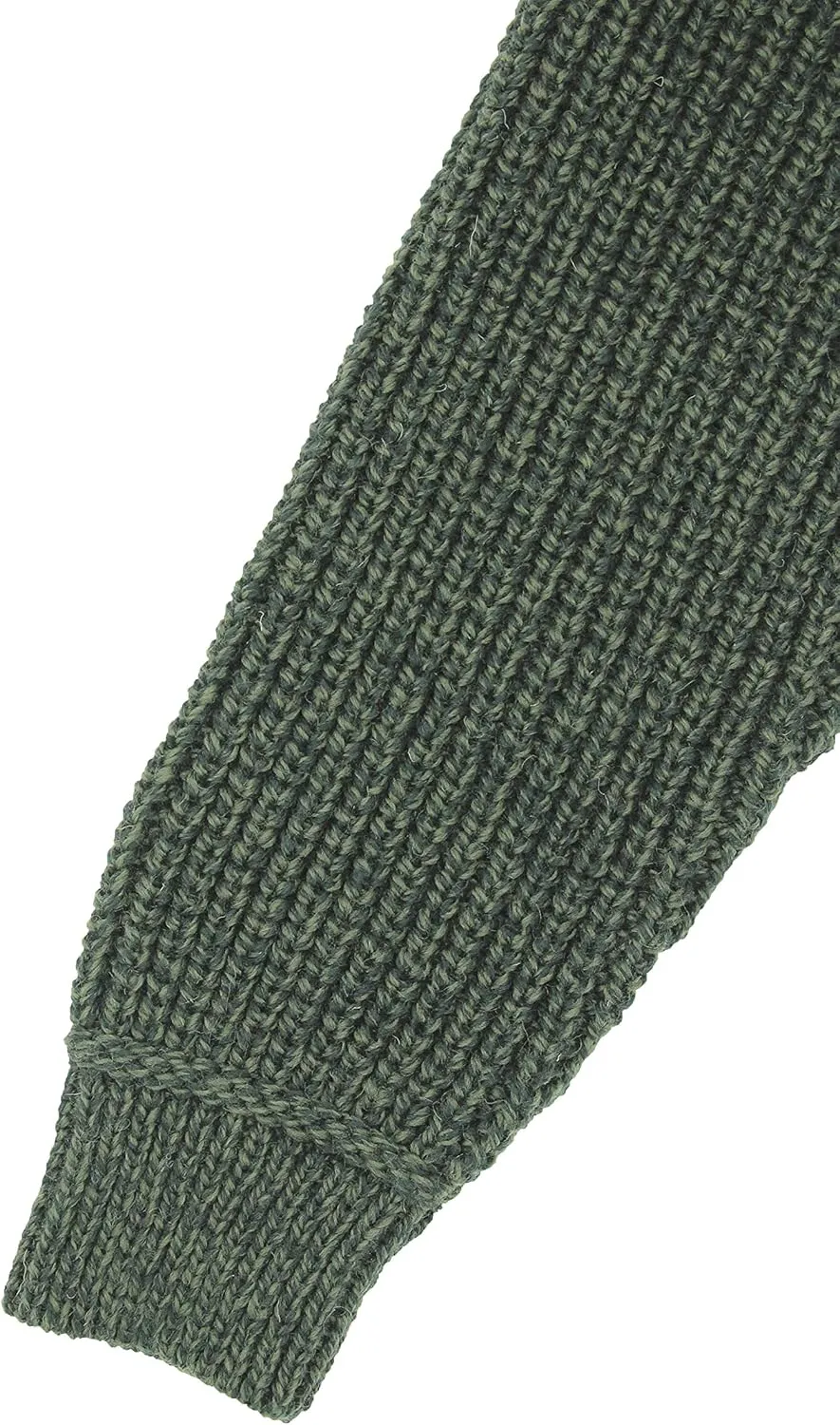 Aran Crafts Men's Irish Cable Knitted Ribbed Shawl Cardigan (100% Merino Wool)