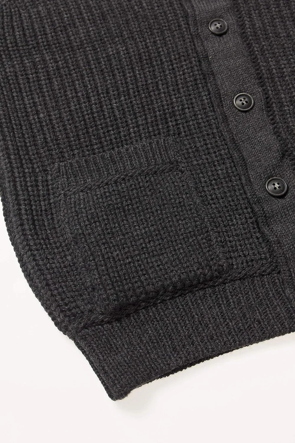 Aran Crafts Men's Irish Cable Knitted Ribbed Shawl Cardigan (100% Merino Wool)