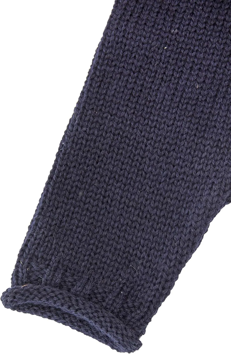 Aran Crafts Mens Plain Curl Neck Long Sleeve Sweater (100% Wool)