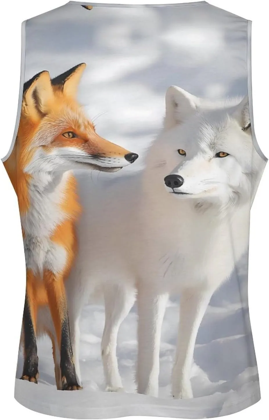 Arctic Wolf And Fox Men's Activewear Tank Tops Gym Sleeveless Muscle T Shirts Workout Tees Vest