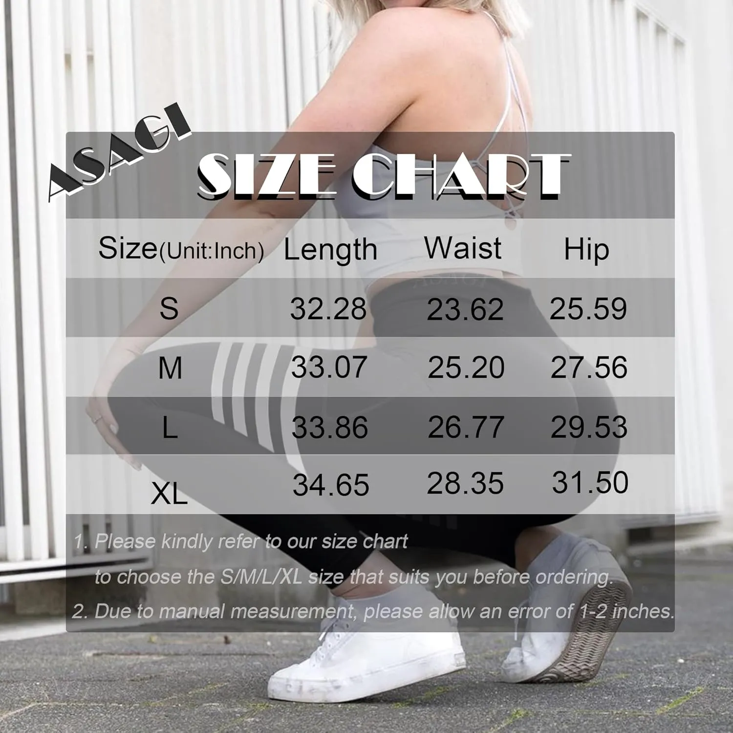 ASAGI Scrunch Butt Lifting Workout Leggings for Women High Waist Yoga Pants Amplify Gym Seamless Booty Tights