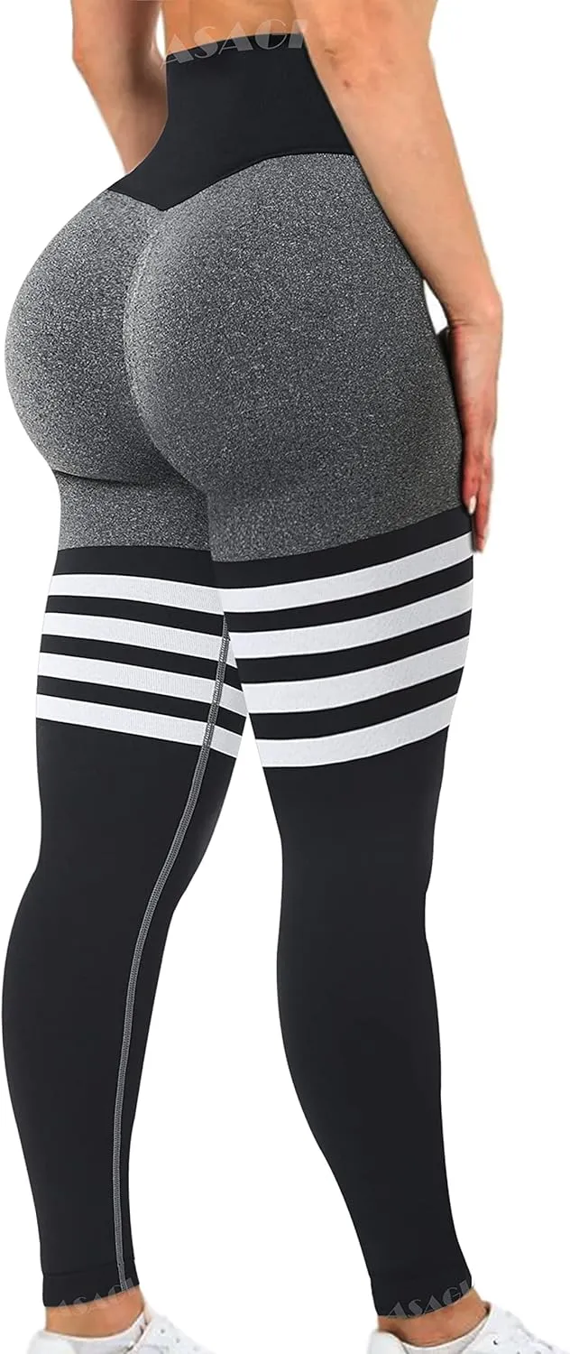 ASAGI Scrunch Butt Lifting Workout Leggings for Women High Waist Yoga Pants Amplify Gym Seamless Booty Tights