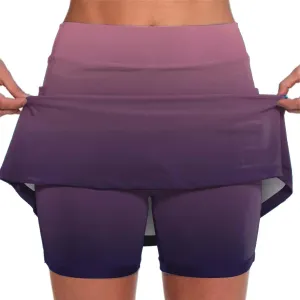 Athletic Mini Skirts for Women Gradient Color Gym Tennis Mini Skirt Running Workout Golf Skorts Inner Shorts Activewear 2024