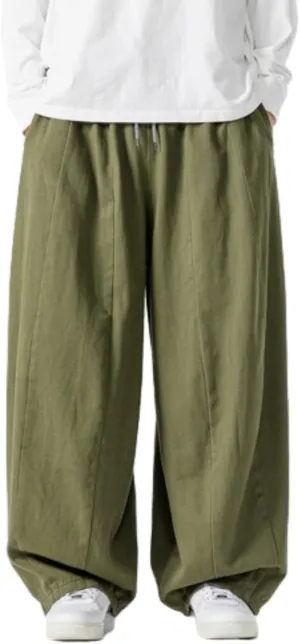 Baggy Pants Men Drawstring Elastic Waist Hip Hop Harem Pants Streetwear Casual Wide Leg Lantern Jogging Sweatpants