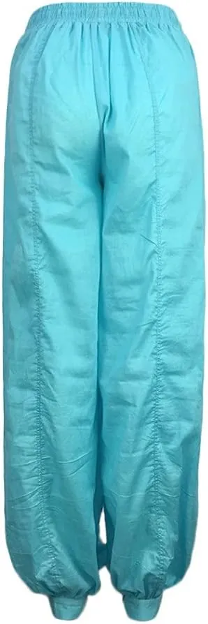 Black Linen Pants Women Casual Summer Baggy Waist Pants with Pockets Solid Sweatpants Palazzo Pants for Women Dance