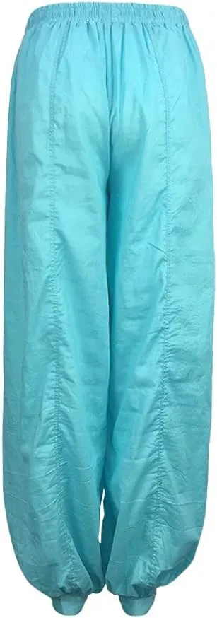 Black Linen Pants Women Casual Summer Baggy Waist Pants with Pockets Solid Sweatpants Palazzo Pants for Women Dance