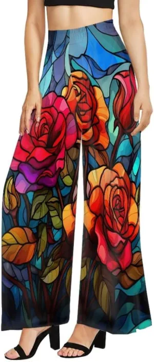 Blood Splatter Women's High Waist Pants Colorful Colorblock Beach Palazzo Long Pant Polka Dot Lounge Pant Trouser