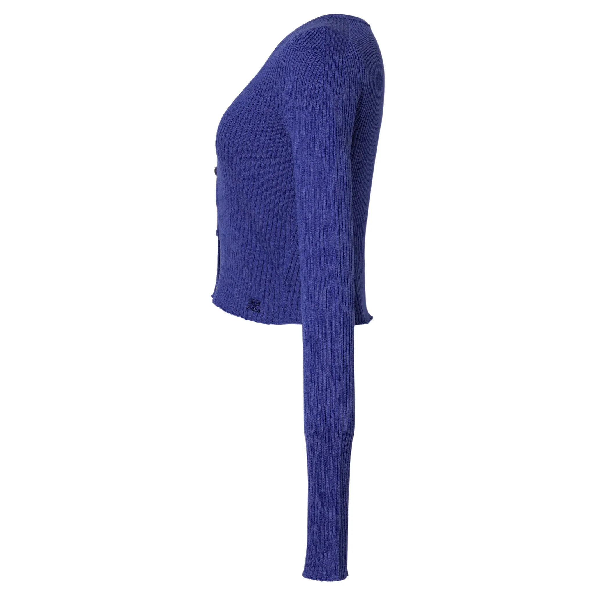 CARDIGAN SOLAR LIGHT RIB / 7102:SAPHIR