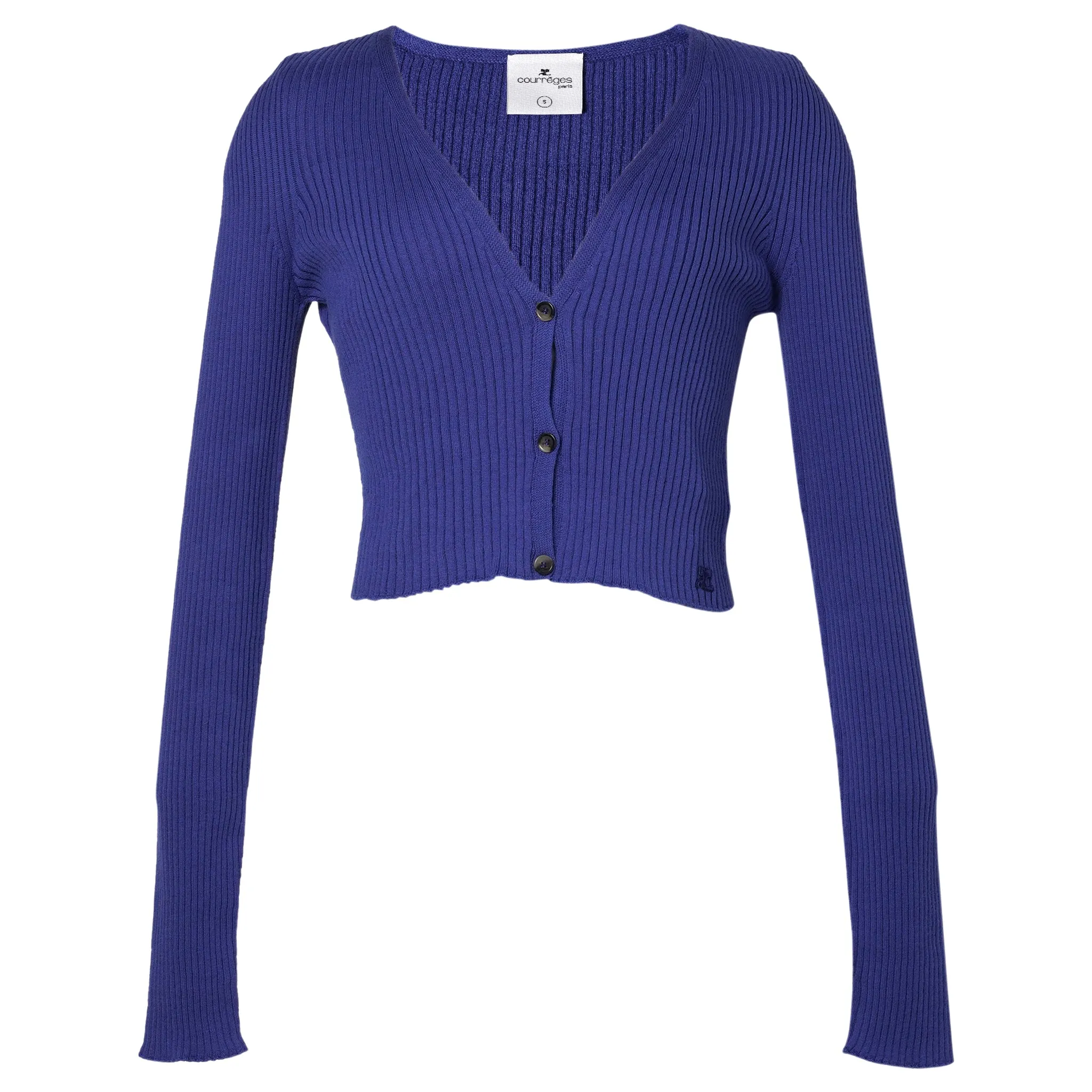 CARDIGAN SOLAR LIGHT RIB / 7102:SAPHIR