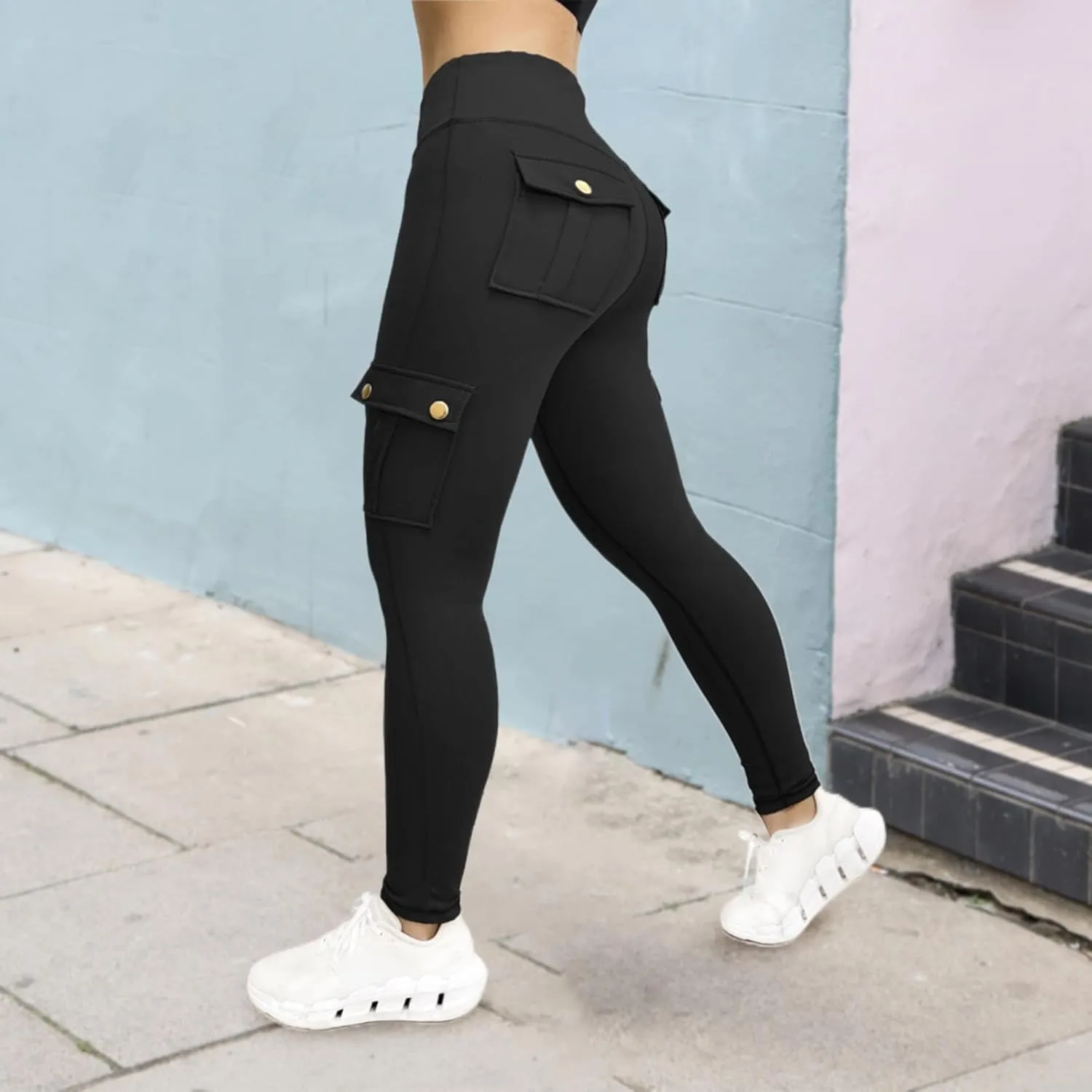 Cargo Yoga Pants Womens Workout Leggings 2024 Fashion Tights High Waist Trousers Sportswear Activewear Gym Outfit