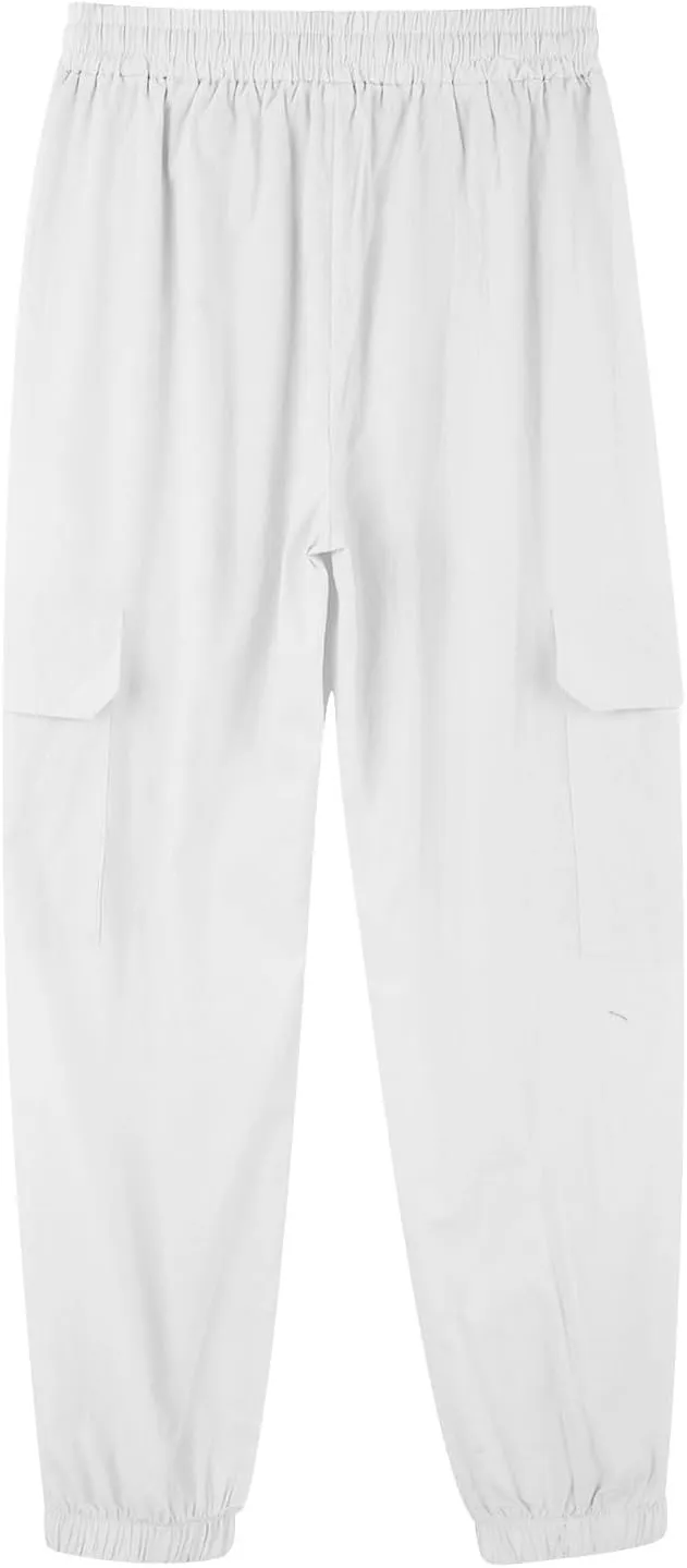 Casual Baggy Linen Harem Pants for Men Solid Elastic Waist Drawstring Joggers Flap Pockets Yoga Hippie Beach Lounge Trousers