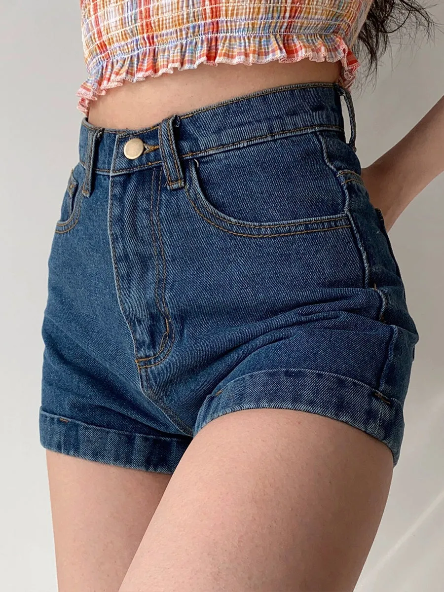 Classic High Waist Denim Shorts