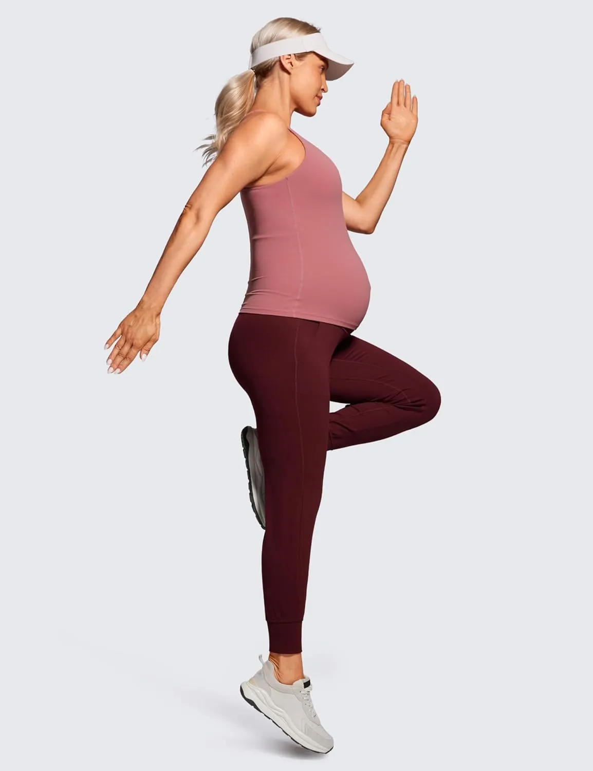 CRZ YOGA Womens Butterluxe Maternity Joggers with Pockets 27" - Workout Activewear Yoga Pregnancy Pants Buttery Soft