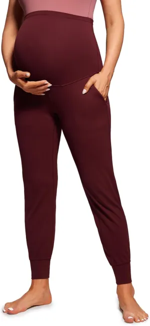 CRZ YOGA Womens Butterluxe Maternity Joggers with Pockets 27" - Workout Activewear Yoga Pregnancy Pants Buttery Soft