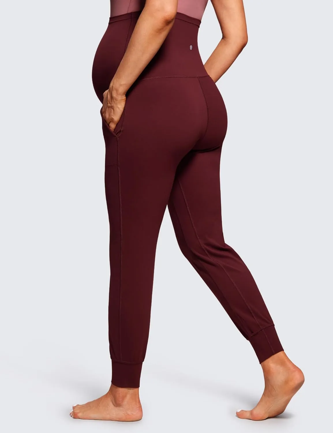 CRZ YOGA Womens Butterluxe Maternity Joggers with Pockets 27" - Workout Activewear Yoga Pregnancy Pants Buttery Soft