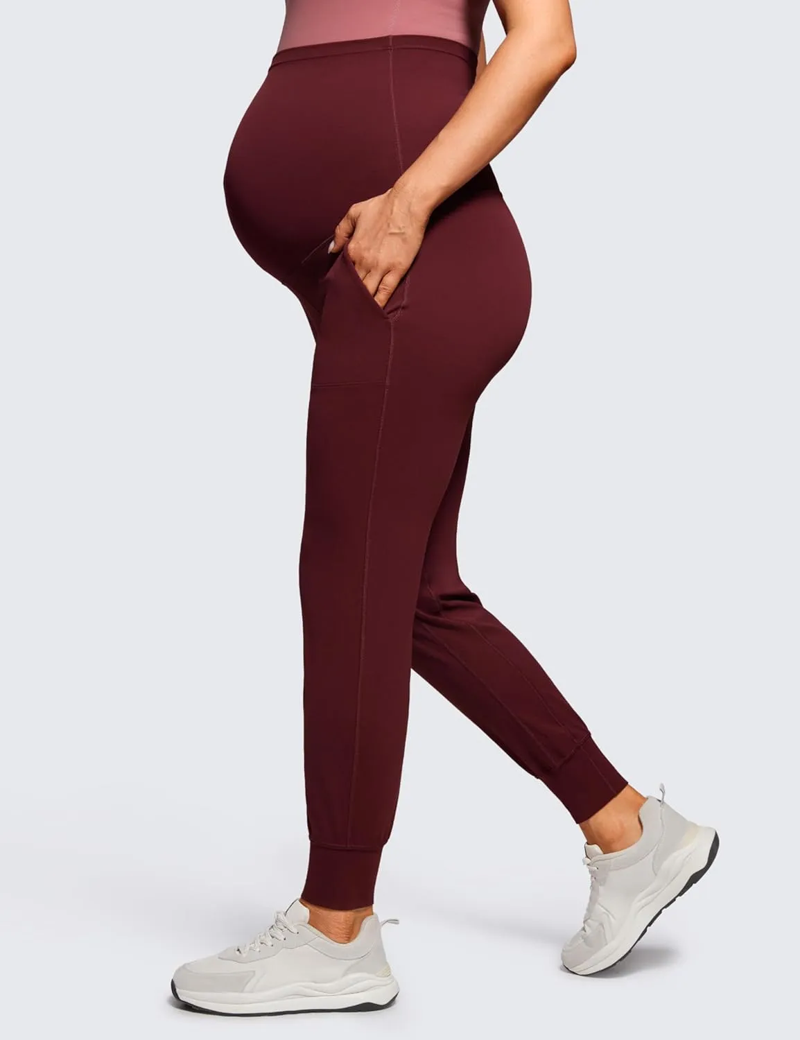 CRZ YOGA Womens Butterluxe Maternity Joggers with Pockets 27" - Workout Activewear Yoga Pregnancy Pants Buttery Soft