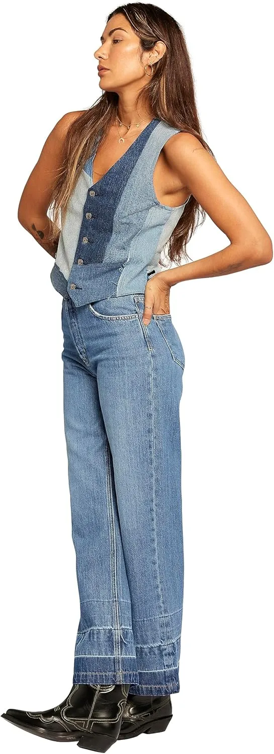 Current/Elliott Womens The Navigator Wide Leg Pant  High Rise Denim for Women