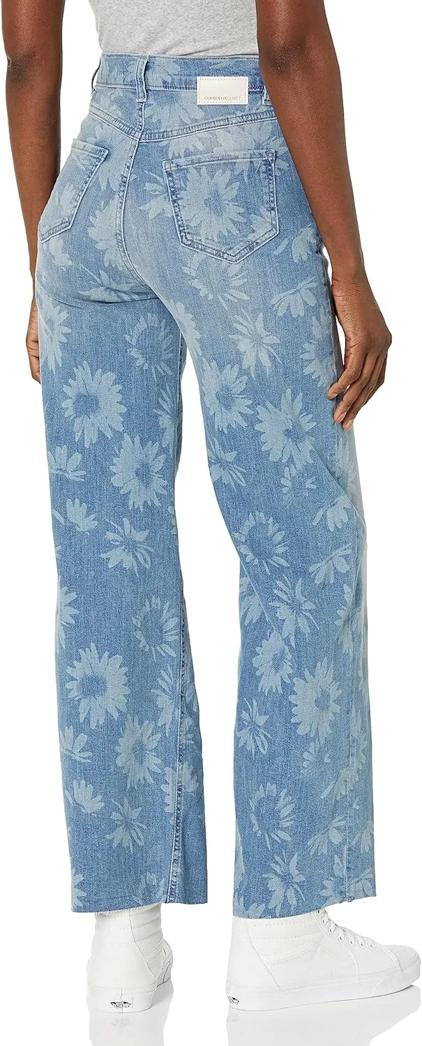 Current/Elliott Womens The Navigator Wide Leg Pant  High Rise Denim for Women