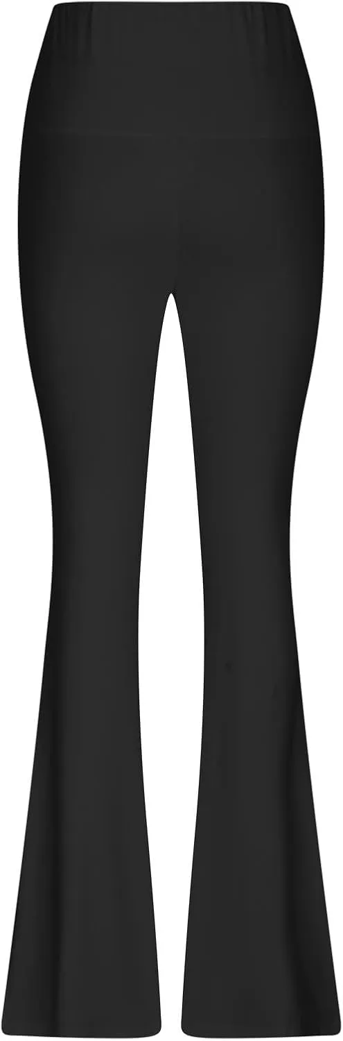 DASAYO Wide Leg Trousers Women High Waist Tummy Control Butt Lifting Flare Yoga Pants Stretchy Workout Bootcut Leggings