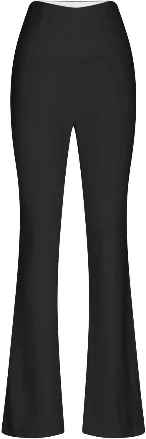 DASAYO Wide Leg Trousers Women High Waist Tummy Control Butt Lifting Flare Yoga Pants Stretchy Workout Bootcut Leggings