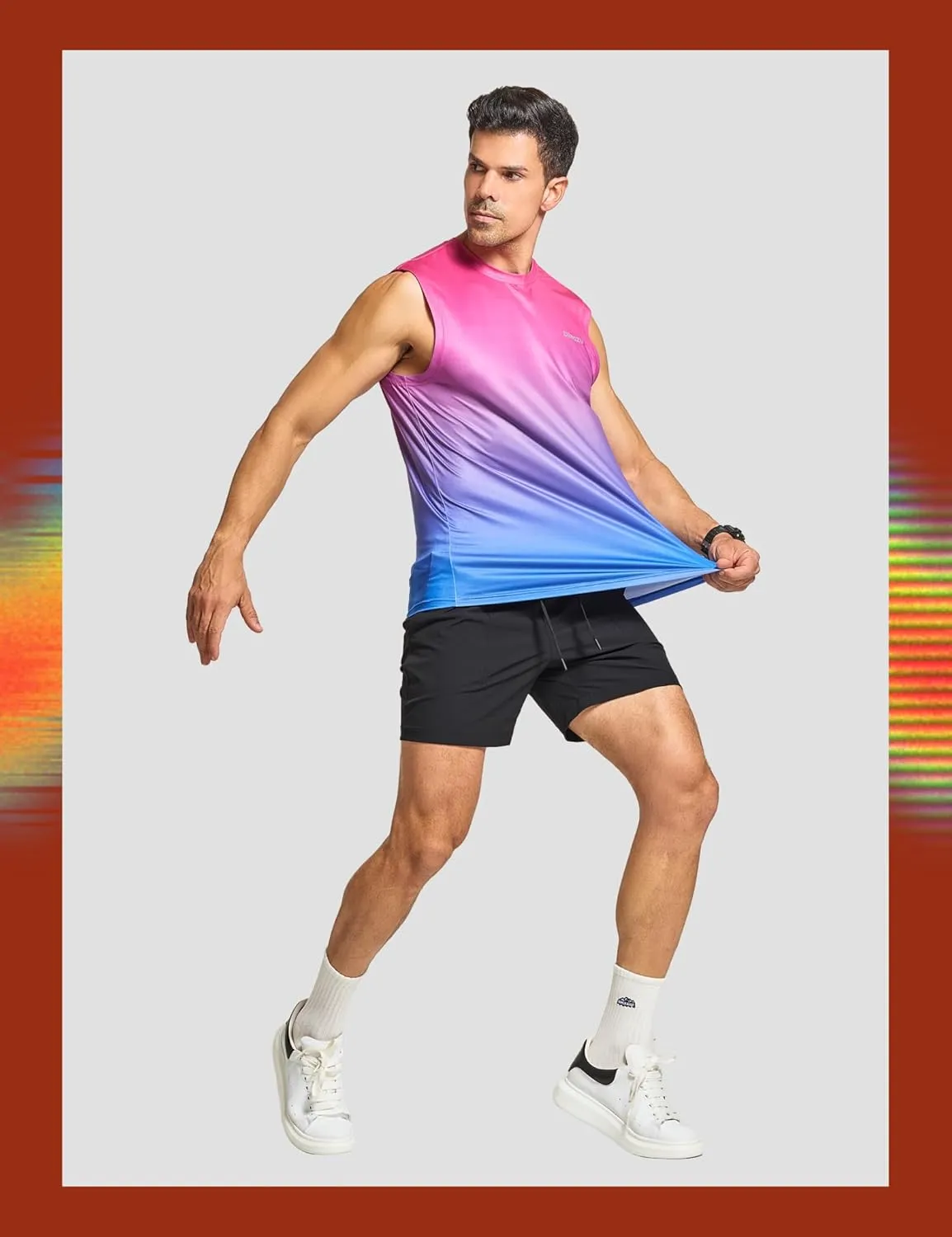DEMOZU Men's Sleeveless Workout Swim Shirt Running Gym Athletic Muscle Tank Top Big and Tall