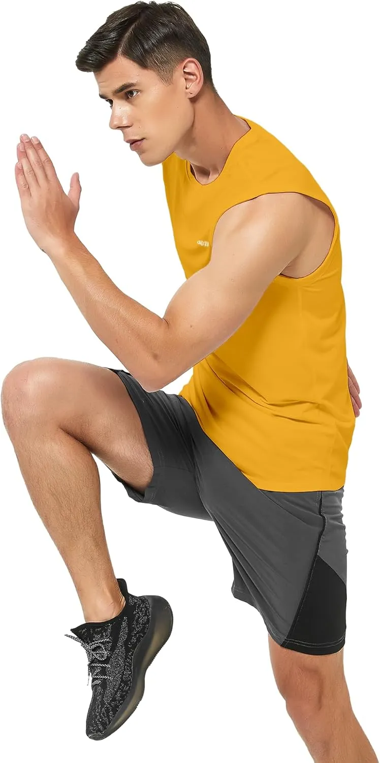 DEMOZU Men's Sleeveless Workout Swim Shirt Running Gym Athletic Muscle Tank Top Big and Tall
