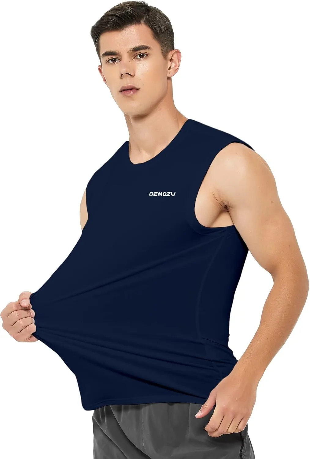 DEMOZU Men's Sleeveless Workout Swim Shirt Running Gym Athletic Muscle Tank Top Big and Tall