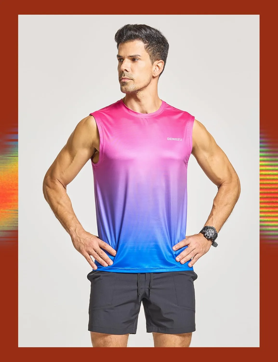 DEMOZU Men's Sleeveless Workout Swim Shirt Running Gym Athletic Muscle Tank Top Big and Tall