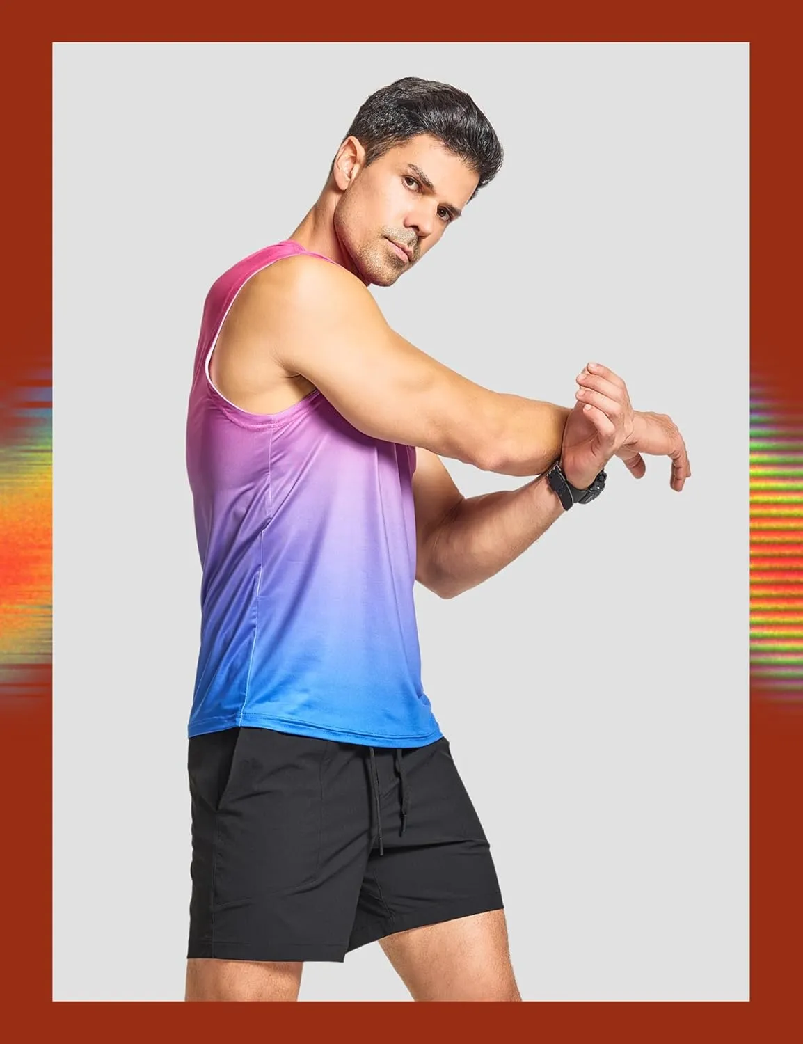 DEMOZU Men's Sleeveless Workout Swim Shirt Running Gym Athletic Muscle Tank Top Big and Tall