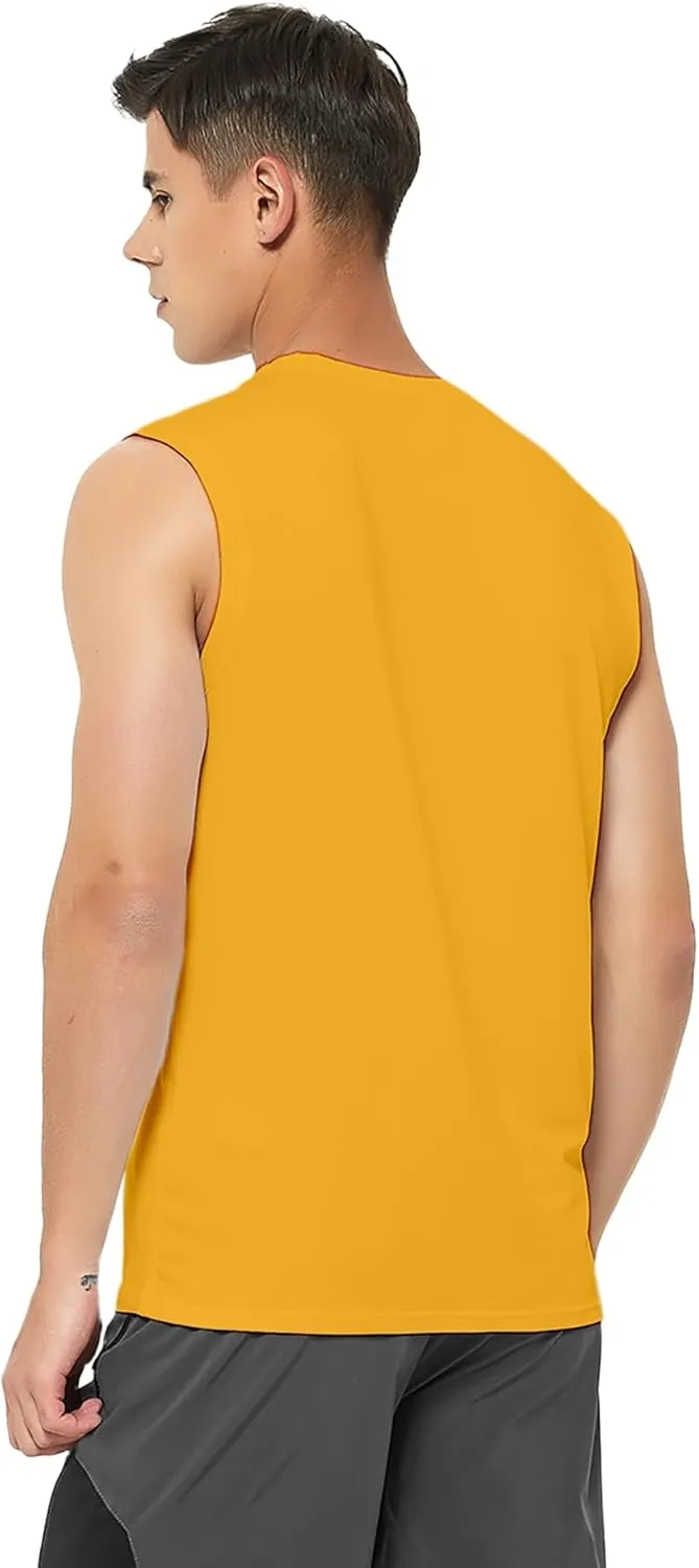 DEMOZU Men's Sleeveless Workout Swim Shirt Running Gym Athletic Muscle Tank Top Big and Tall