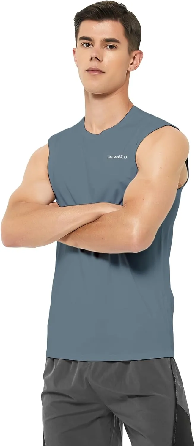 DEMOZU Men's Sleeveless Workout Swim Shirt Running Gym Athletic Muscle Tank Top Big and Tall