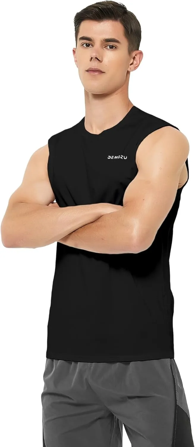 DEMOZU Men's Sleeveless Workout Swim Shirt Running Gym Athletic Muscle Tank Top Big and Tall
